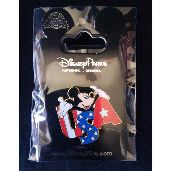 Mickey Mouse American Flag USA Pin Patriotic Mickey Face Disney Parks Pin Rare - Picture 3 of 4